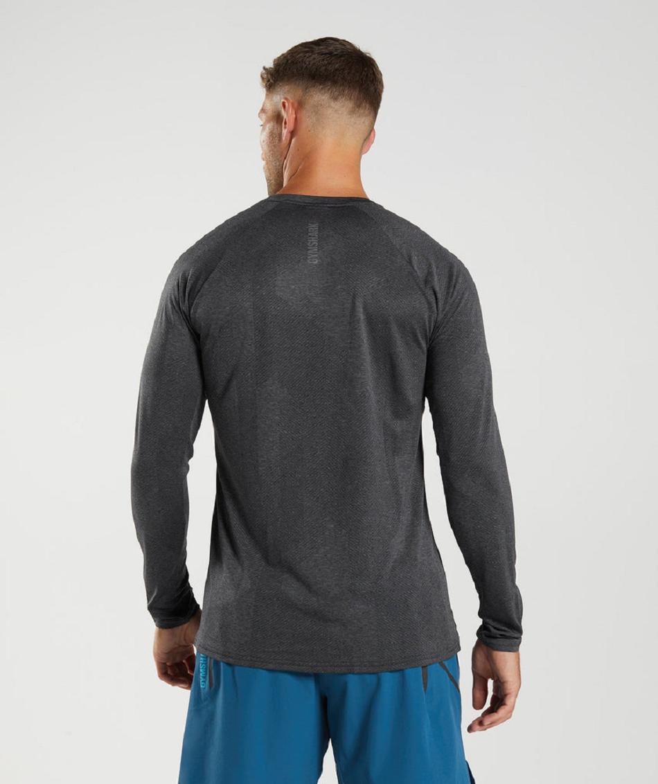 Long Sleeve Gymshark Apex Hombre Negras Gris | CO 3502YXF